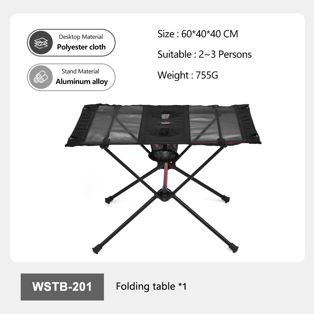 Lightweight Folding Outdoor Table with Cup Holders and Mesh Pocket for Camping Picnic Travel