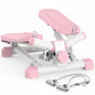Portable Twist Stepper with Resistance Bands Heavy Duty Compact Cardio Trainer for Home Fitness - White/Pink