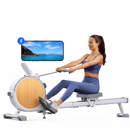 Magnetic Rowing Machine with 16 Resistance Levels Dual Rail Heavy Duty Home Fitness Rower