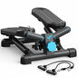 Portable Twist Stepper with Resistance Bands Heavy Duty Compact Cardio Trainer for Home Fitness - Black