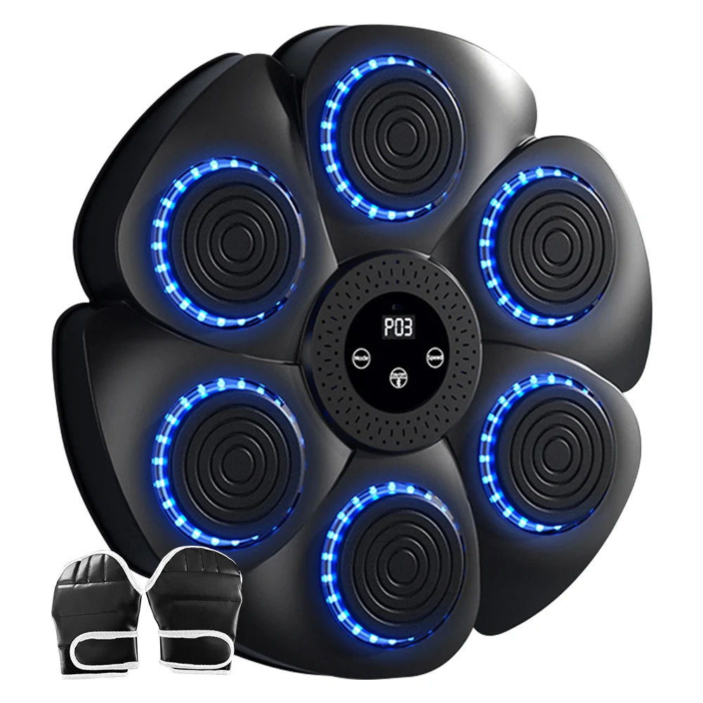 Smart Wall Mounted Boxing Trainer with Music Interactive Fitness Target with Gloves and Cable