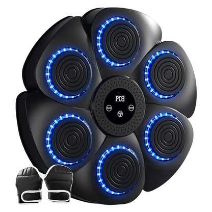 Smart Wall Mounted Boxing Trainer with Music Interactive Fitness Target with Gloves and Cable