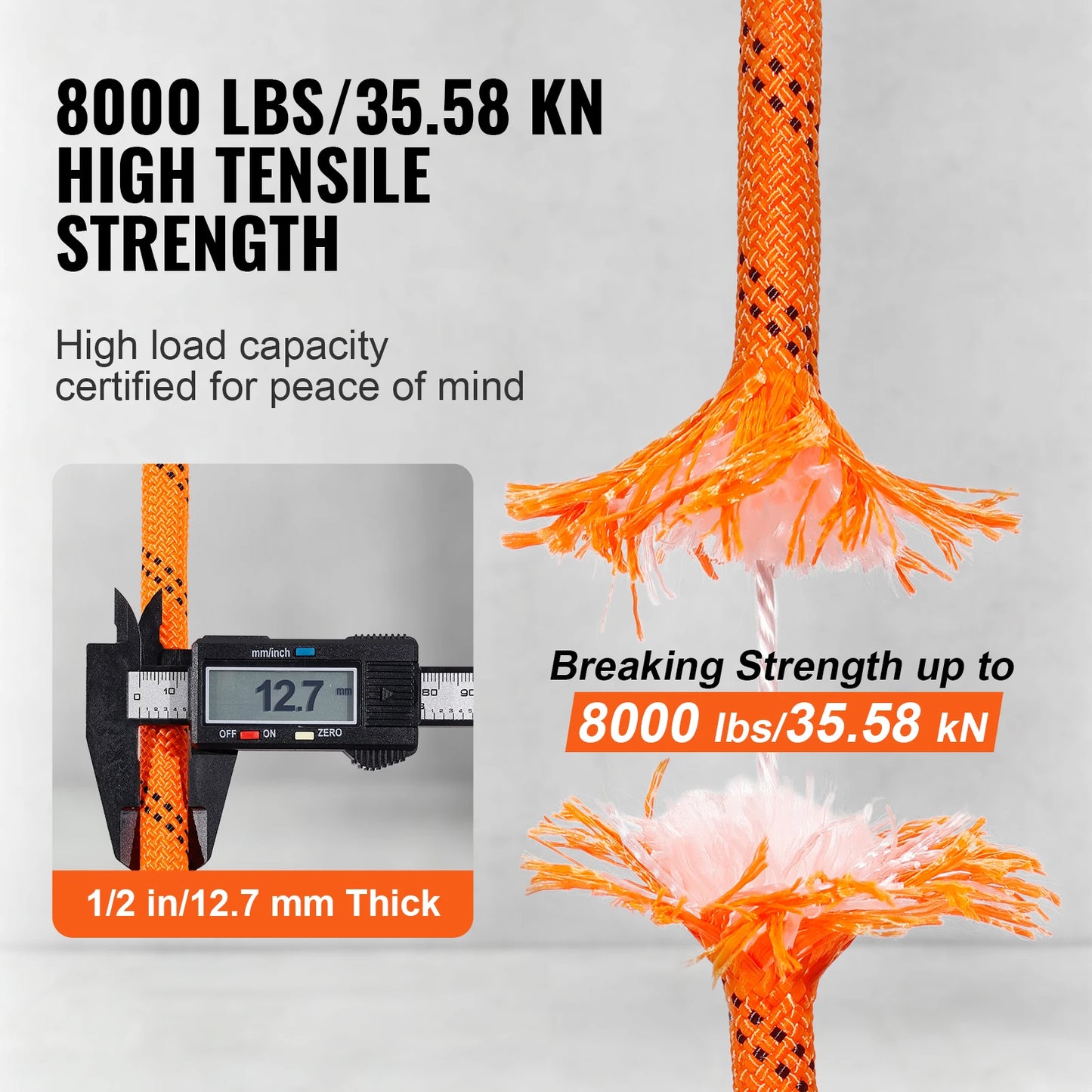 220ft Heavy Duty Polyester Rope 48-Strand Dual Weave Outdoor Cord for Camping Climbing and Utility Use