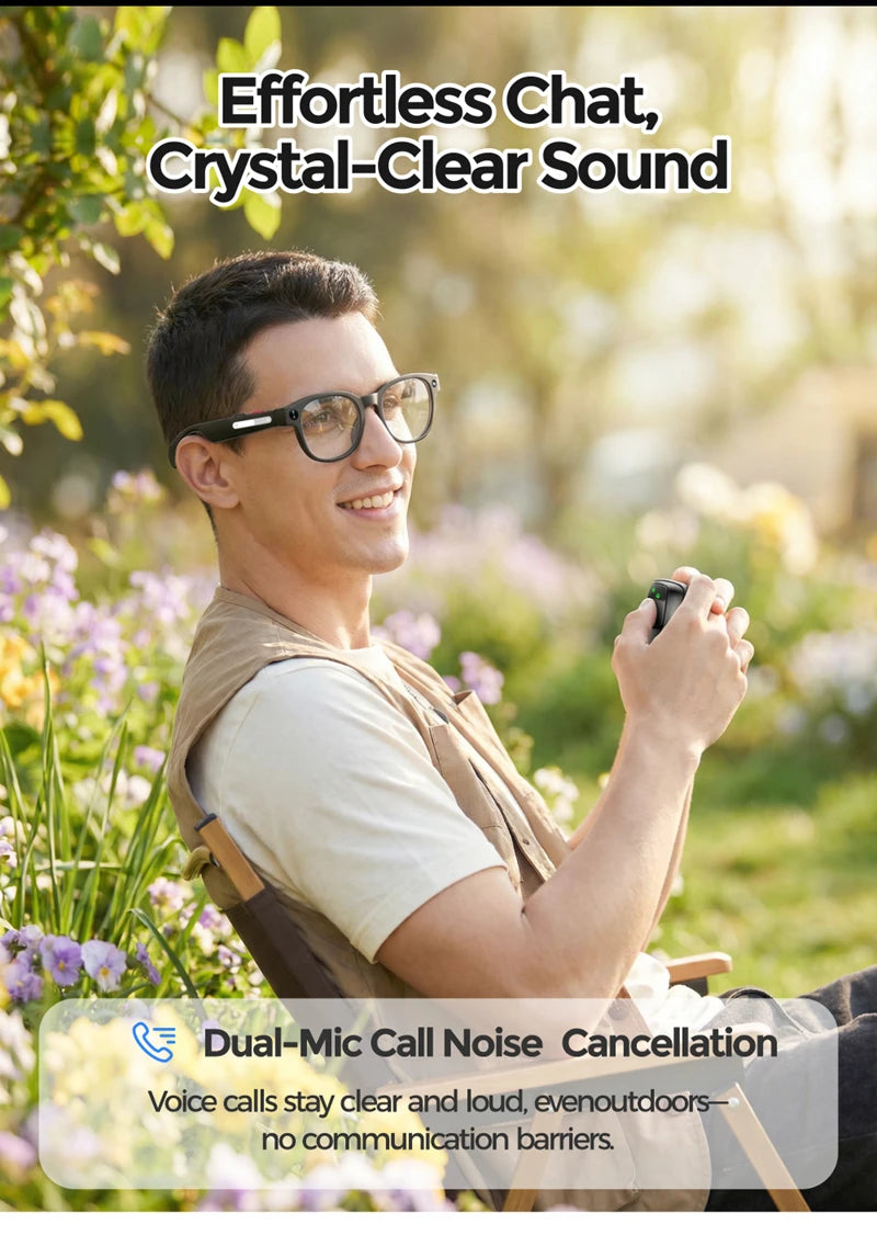 AI Powered Smart Glasses HD Camera Bluetooth Call and Translation Multifunction Smart Wearable