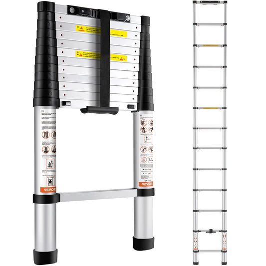 Aluminum Telescopic Ladder 10.5FT Collapsible Extension Ladder with Non Slip Steps 375lb Capacity
