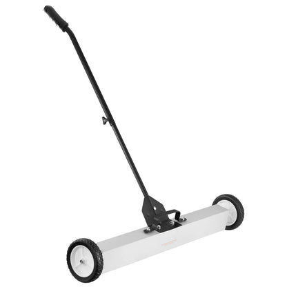 Portable Magnetic Sweeper on Wheels Telescopic Handle Metal Debris Pickup Tool for Outdoor Use