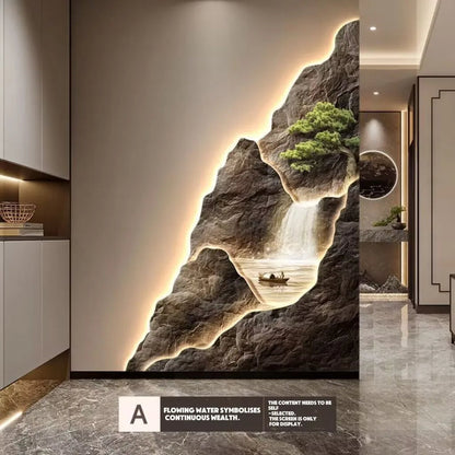 Modern LED Wall Art Painting with Remote Control for Living Room Hallway and Bedroom