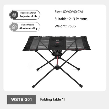 Lightweight Folding Outdoor Table with Cup Holders and Mesh Pocket for Camping Picnic Travel