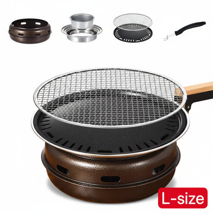 Round Charcoal BBQ Grill Portable Tabletop Smoker Stainless Steel for Backyard and Outdoor Cooking