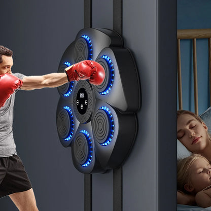 Smart Wall Mounted Boxing Trainer with Music Interactive Fitness Target with Gloves and Cable