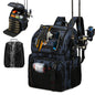 45L Fishing Backpack with Cooler Compartment Rod Holders and Rain Cover Outdoor Storage Bag