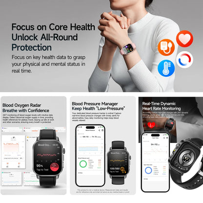 Smart Watch with Bluetooth Calling 2.01 Inch Display Fitness Tracker Waterproof Activity Monitor