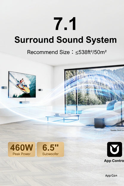 Home Theatre Soundbar System 7.1 Channel with Subwoofer Bluetooth and App Control