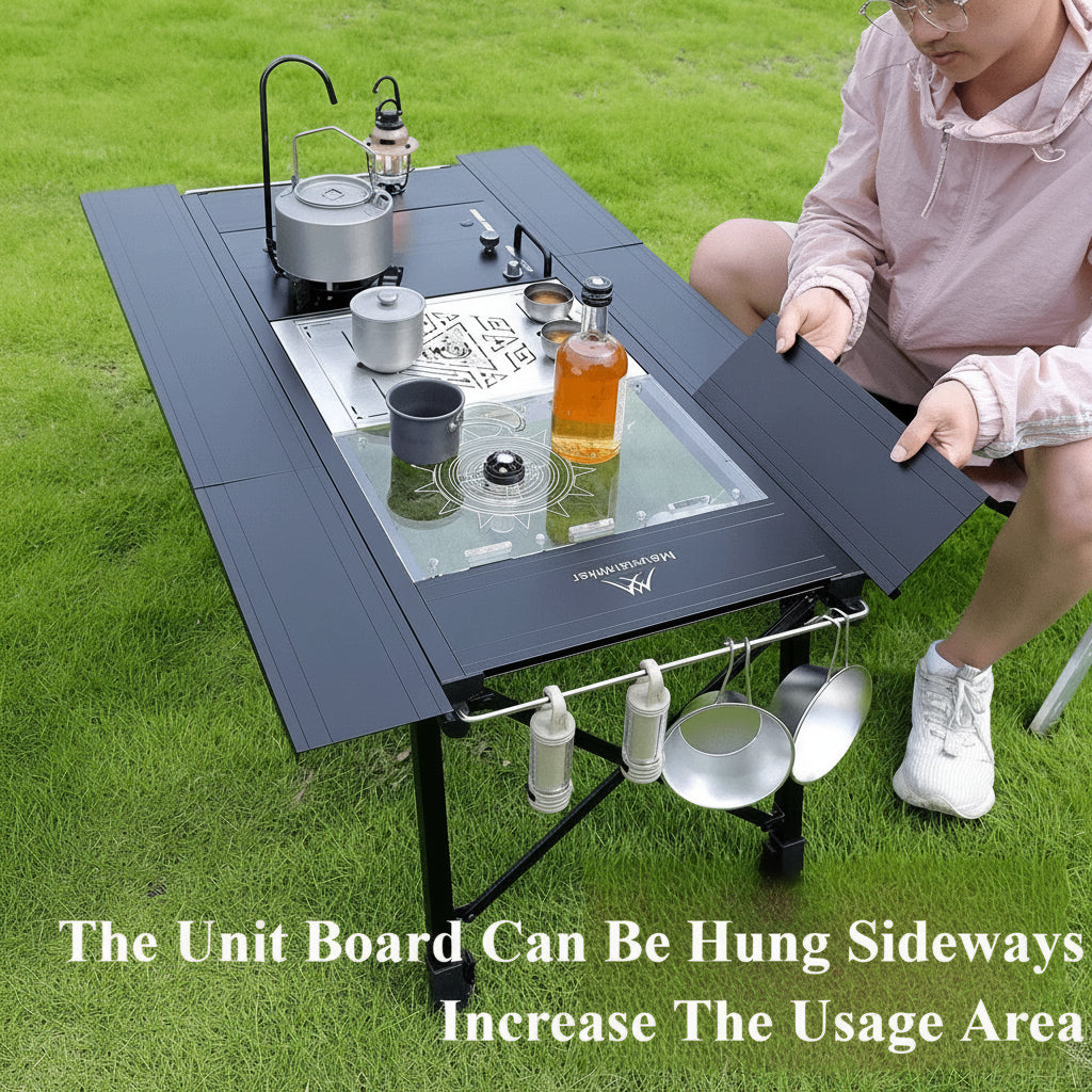 Portable Folding IGT Camping Table 4-Unit Aluminum Alloy Outdoor BBQ Picnic Table