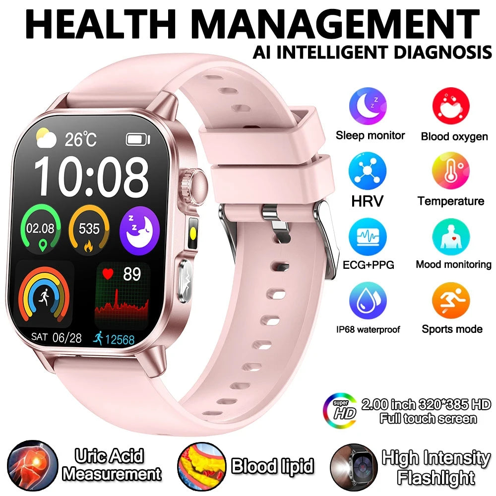 Smart Watch with Bluetooth Calling 2.01 Inch Display Fitness Tracker Waterproof Activity Monitor