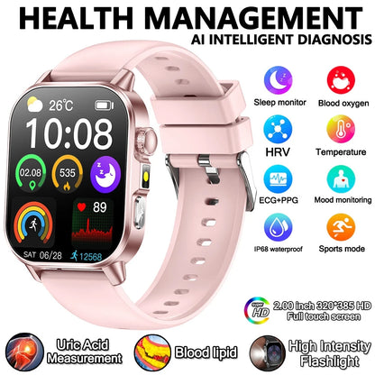 Smart Watch with Bluetooth Calling 2.01 Inch Display Fitness Tracker Waterproof Activity Monitor