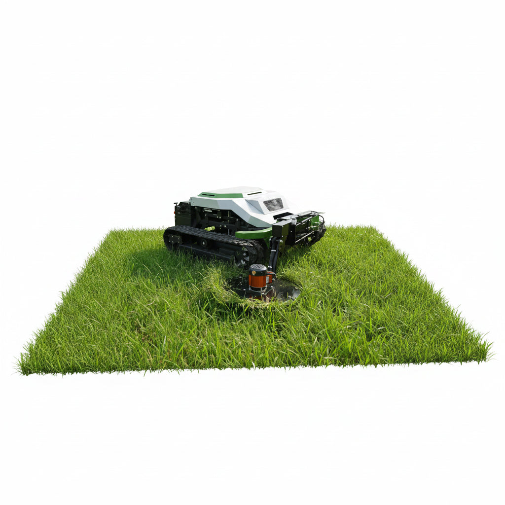 Electric Track Drive Robotic Lawn Mower with App Control and Adjustable Cutting Width