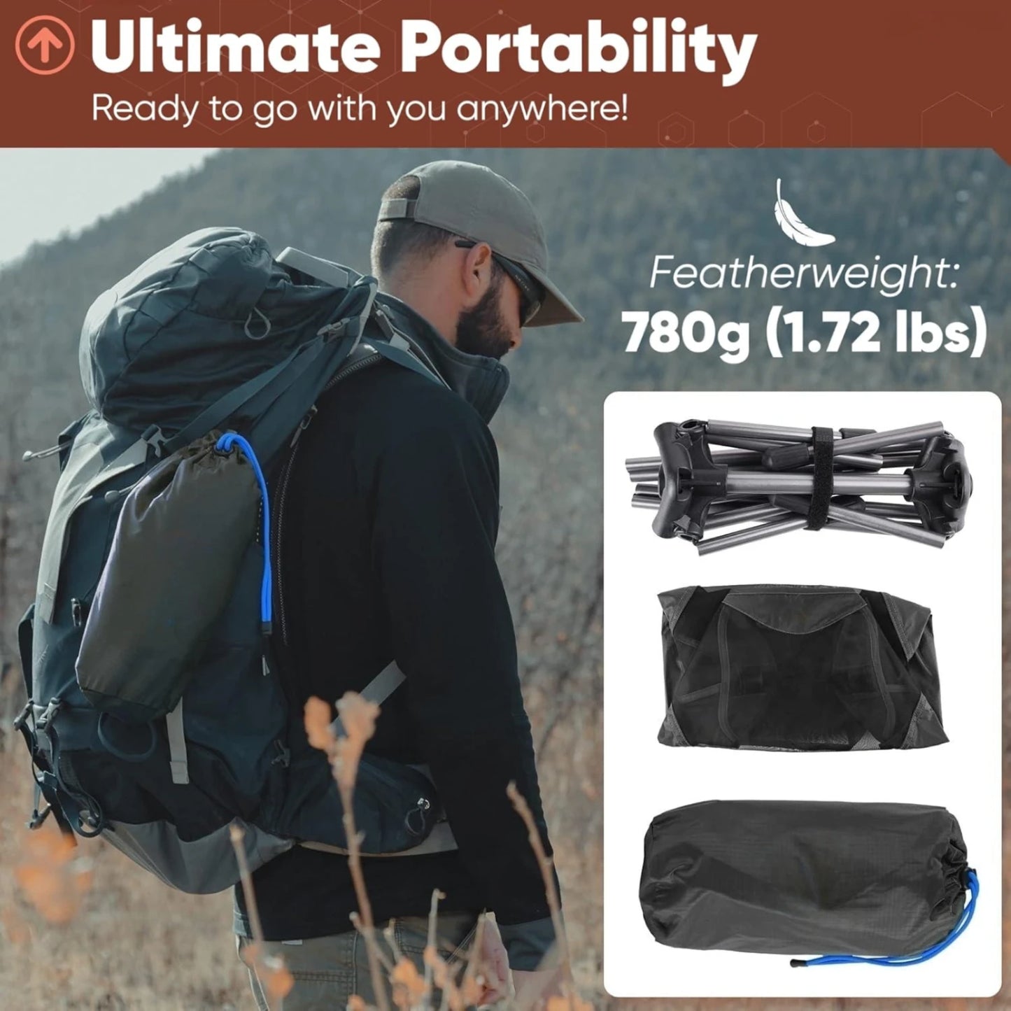 Ultralight Folding Camping Chair Aluminum Alloy Portable Outdoor Chair for Hiking Travel
