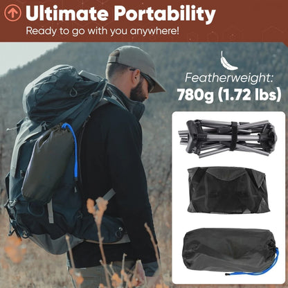 Ultralight Folding Camping Chair Aluminum Alloy Portable Outdoor Chair for Hiking Travel
