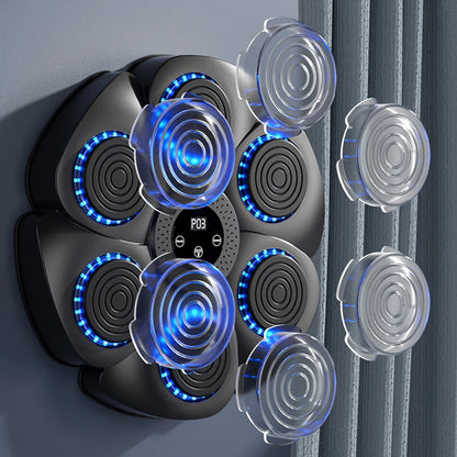 Smart Wall Mounted Boxing Trainer with Music Interactive Fitness Target with Gloves and Cable