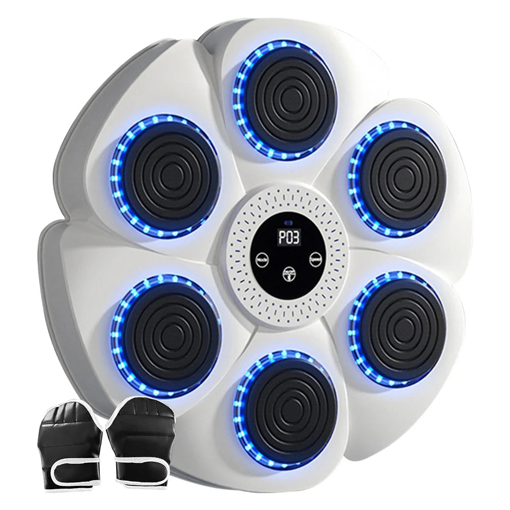 Smart Wall Mounted Boxing Trainer with Music Interactive Fitness Target with Gloves and Cable