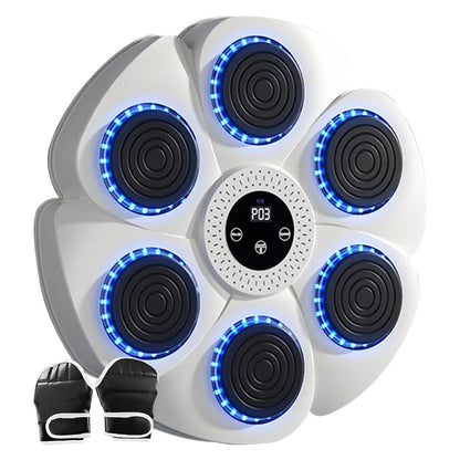 Smart Wall Mounted Boxing Trainer with Music Interactive Fitness Target with Gloves and Cable
