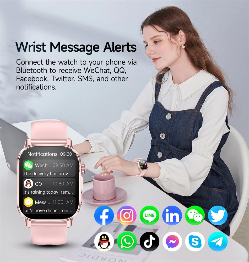 Smart Watch with Bluetooth Calling 2.01 Inch Display Fitness Tracker Waterproof Activity Monitor
