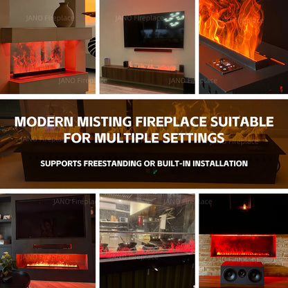 3D Water Vapor Fireplace LED Flame Effect Indoor Decorative Mist Fireplace Insert