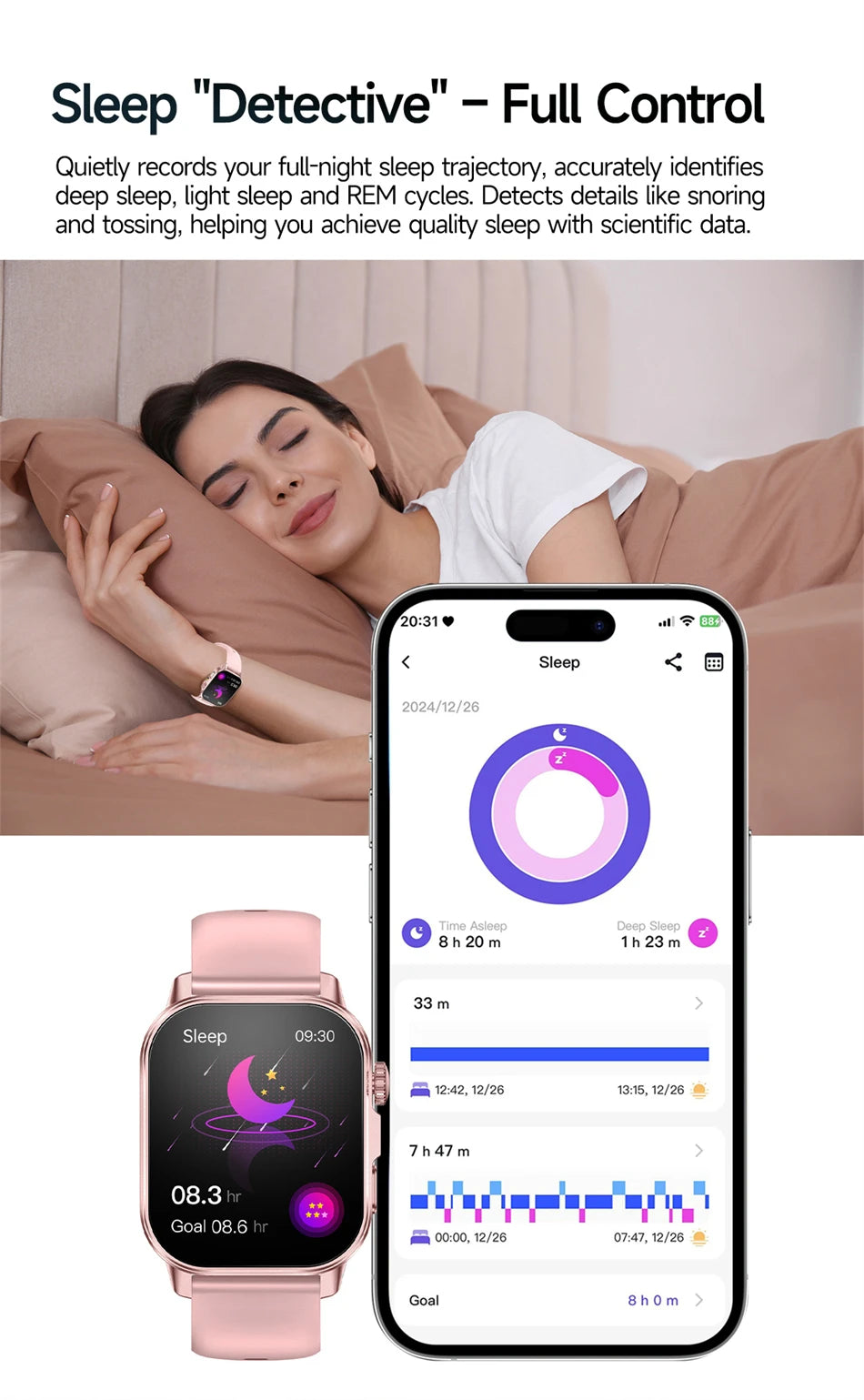 Smart Watch with Bluetooth Calling 2.01 Inch Display Fitness Tracker Waterproof Activity Monitor