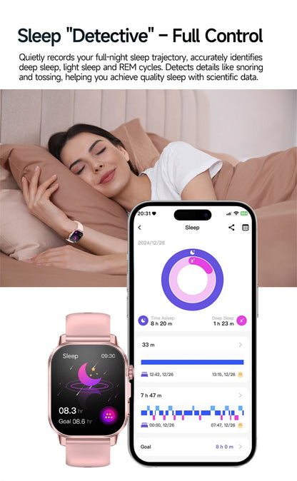 Smart Watch with Bluetooth Calling 2.01 Inch Display Fitness Tracker Waterproof Activity Monitor
