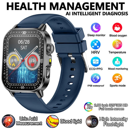 Smart Watch with Bluetooth Calling 2.01 Inch Display Fitness Tracker Waterproof Activity Monitor