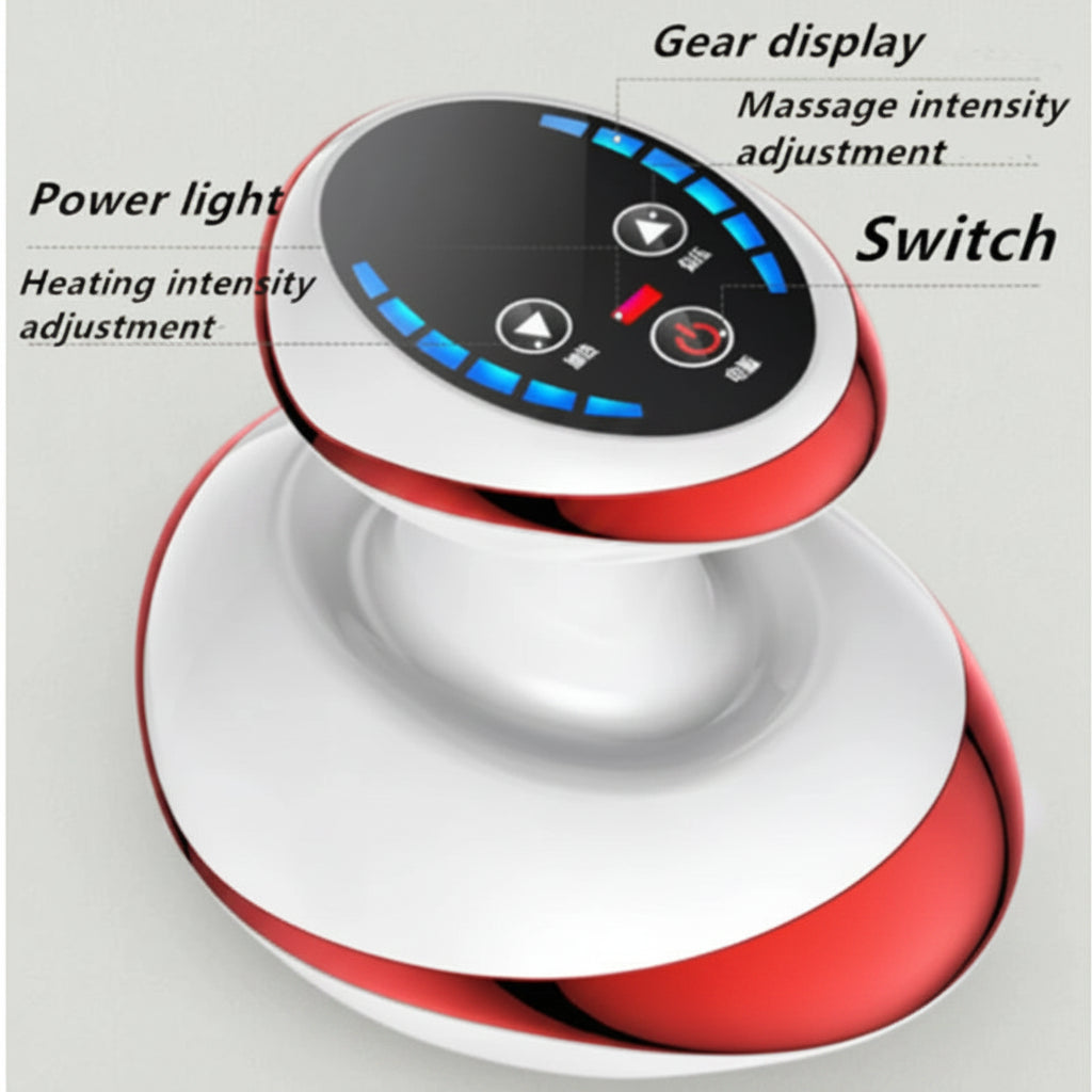 Rechargeable Electric Body Massager with Vacuum Cupping and Heat Compact Handheld Massage Tool