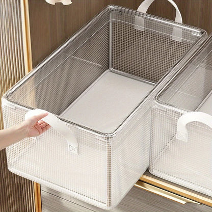 Transparent PVC Storage Box with Steel Frame Waterproof Organizer for Clothes and Tools