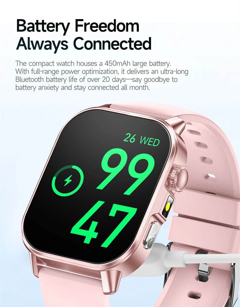 Smart Watch with Bluetooth Calling 2.01 Inch Display Fitness Tracker Waterproof Activity Monitor