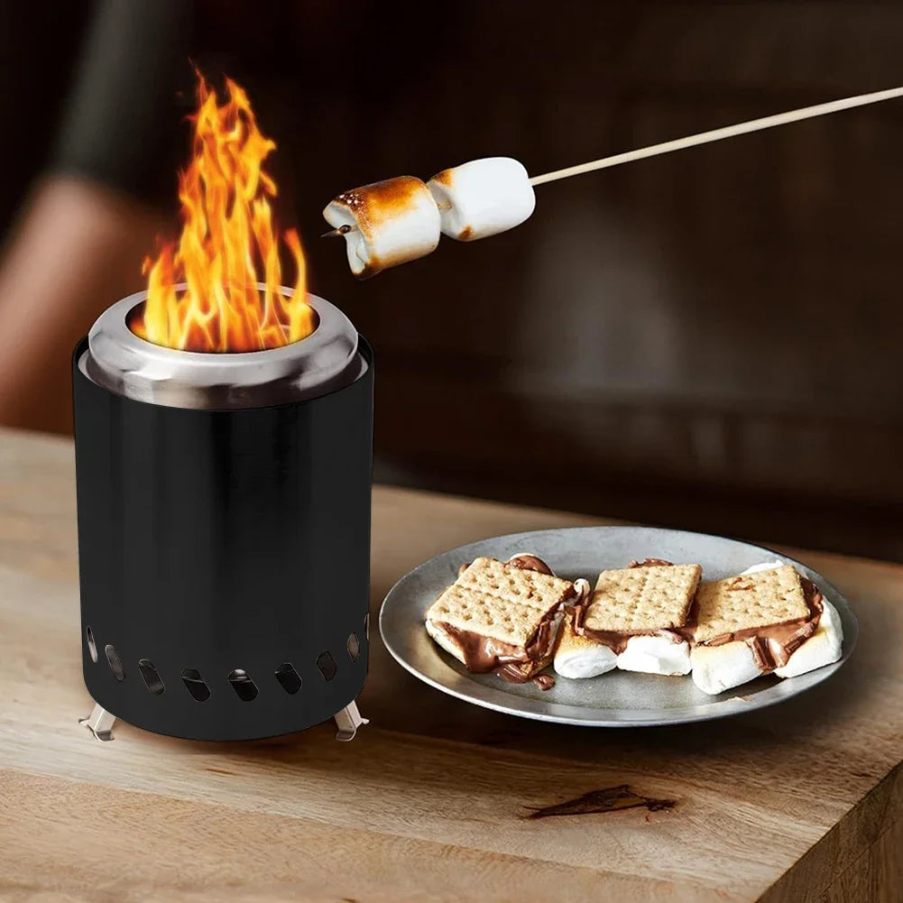 Portable Smokeless Tabletop Fire Pit Stainless Steel Mini Fire Bowl for Indoor Outdoor Use