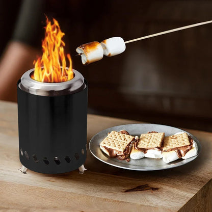 Portable Smokeless Tabletop Fire Pit Stainless Steel Mini Fire Bowl for Indoor Outdoor Use
