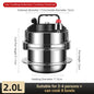 2L Portable Pressure Cooker Stainless Steel Compact Cooking Pot for Camping and Outdoor Use