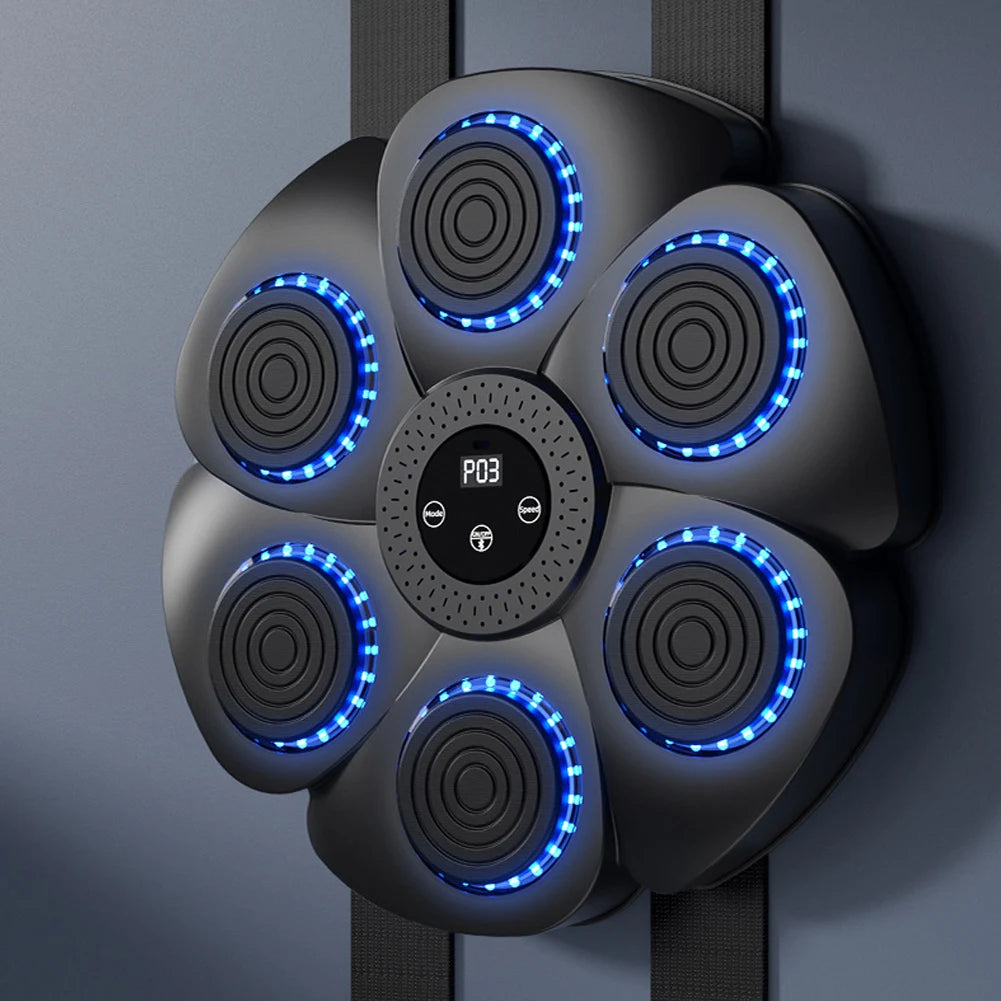 Smart Wall Mounted Boxing Trainer with Music Interactive Fitness Target with Gloves and Cable