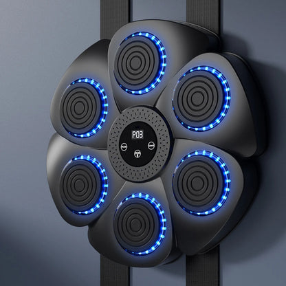 Smart Wall Mounted Boxing Trainer with Music Interactive Fitness Target with Gloves and Cable