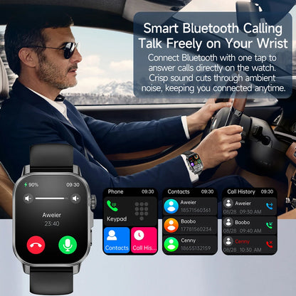Smart Watch with Bluetooth Calling 2.01 Inch Display Fitness Tracker Waterproof Activity Monitor