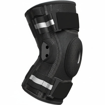 Adjustable Knee Brace with Hinged Support and Stabilizers for Training and Daily Activity