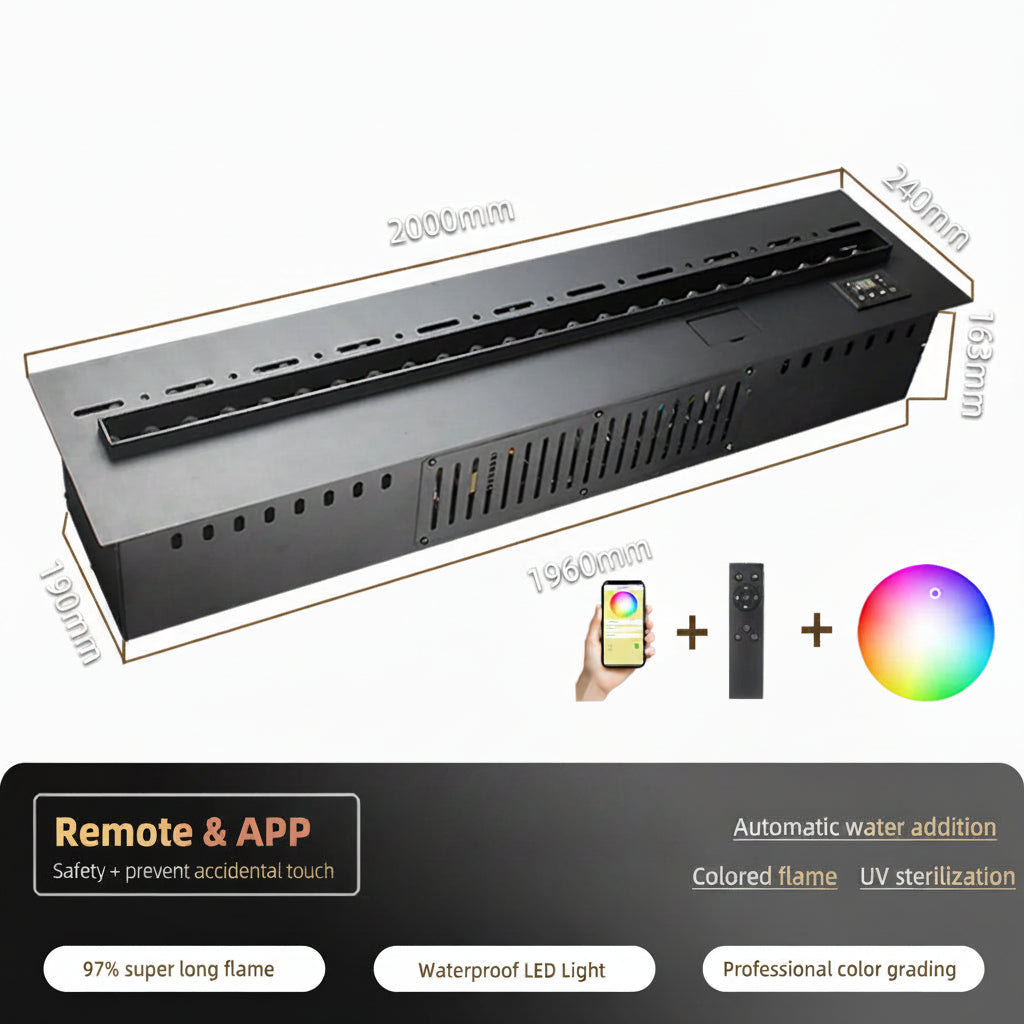3D Water Vapor Fireplace LED Flame Effect Indoor Decorative Mist Fireplace Insert