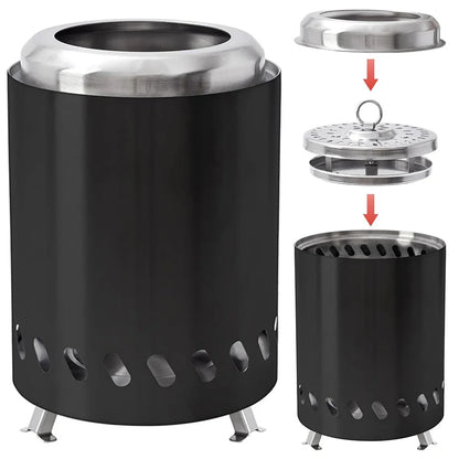 Portable Smokeless Tabletop Fire Pit Stainless Steel Mini Fire Bowl for Indoor Outdoor Use