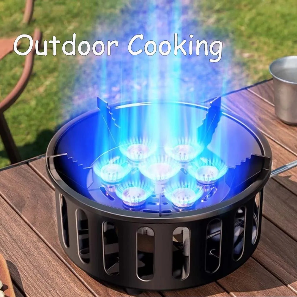 Portable 9 Core Camping Gas Stove 21000W Outdoor Cooking Burner with Ignition System