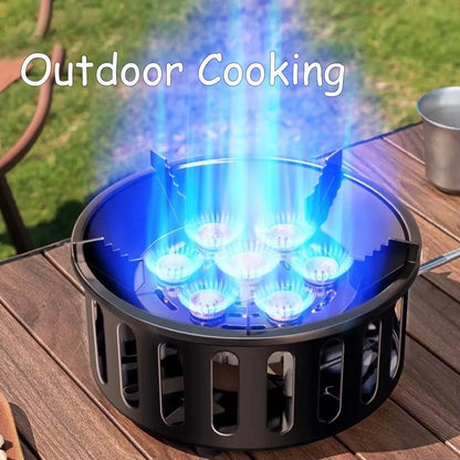 Portable 9 Core Camping Gas Stove 21000W Outdoor Cooking Burner with Ignition System