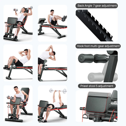 Heavy Duty Adjustable Workout Bench for Home Gym Strength Training Equipment