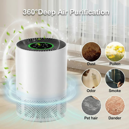 Compact Air Purifier H13 HEPA with Odor Filter PM2.5 Detection Low Noise for Home Use