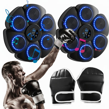 Smart Wall Mounted Boxing Trainer with Music Interactive Fitness Target with Gloves and Cable