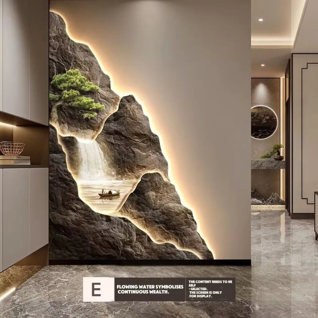 Modern LED Wall Art Painting with Remote Control for Living Room Hallway and Bedroom